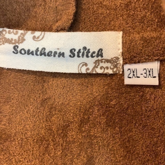 Shacket sleeveless Lagenlook Western Boho Draped Vest Beautiful 2XL Vest - Picture 2 of 8